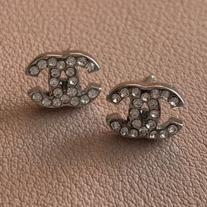 Authentic Chanel Logo Earrings